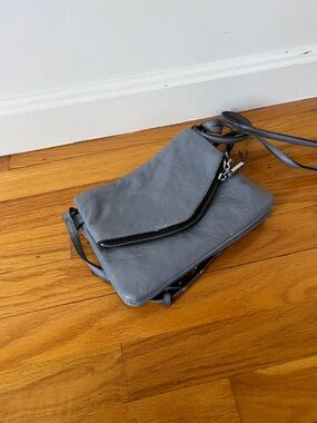 Vince Camuto Slate Gray Crossbody with Front Zip Detail